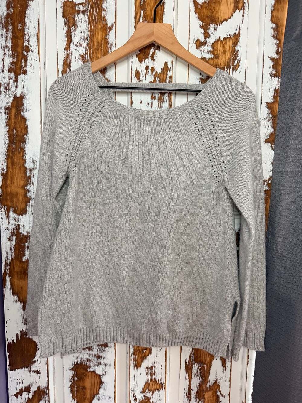 American Eagle Women's Gray Long Sleeve Knit Oversized Sweater Size Small